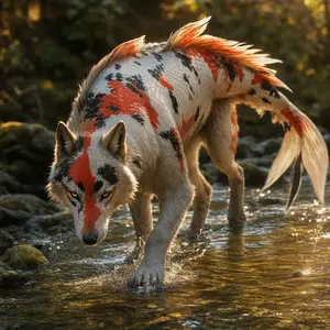 Koi fish + Wolf